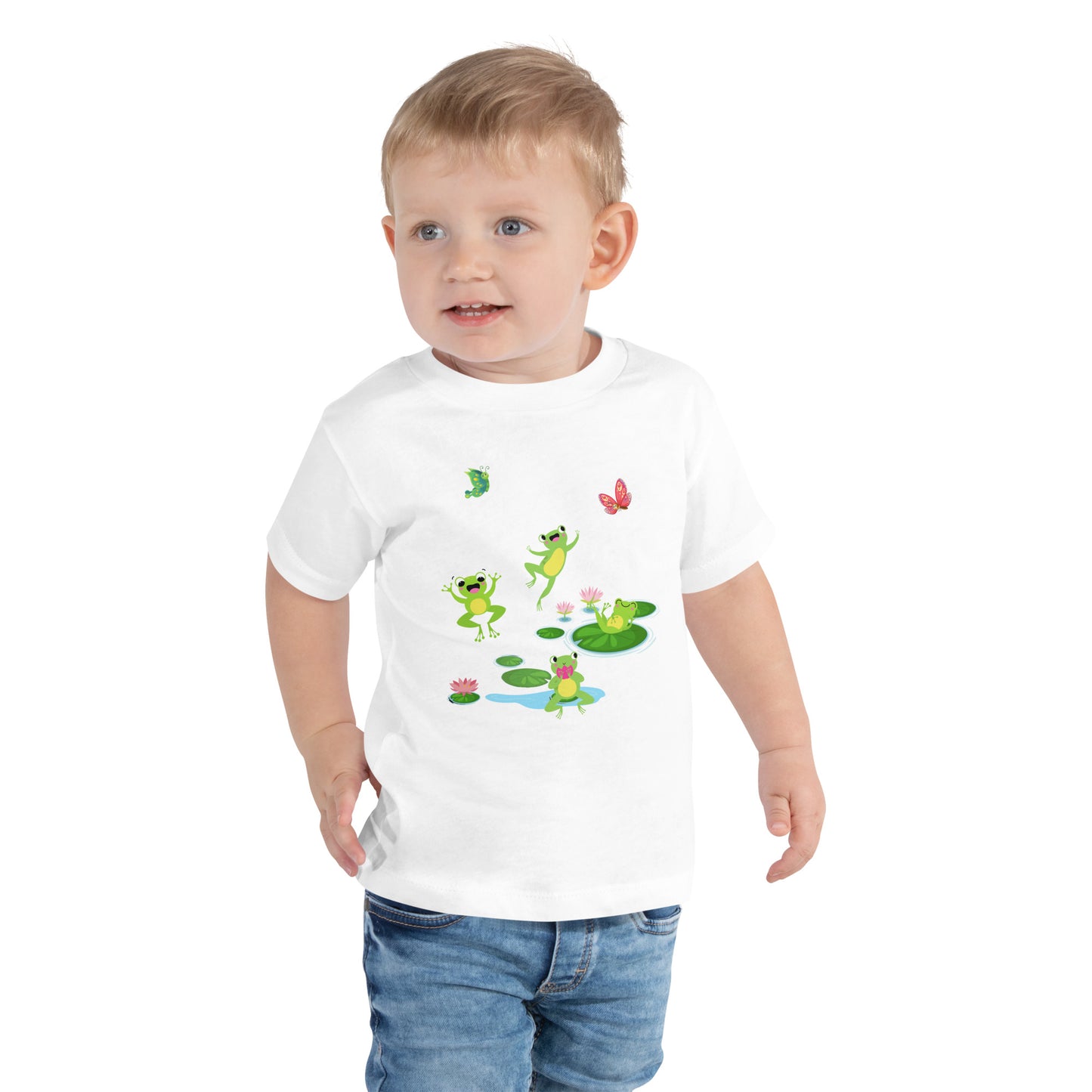 Happy Jumping Frogs Toddler Tee by EraofInk