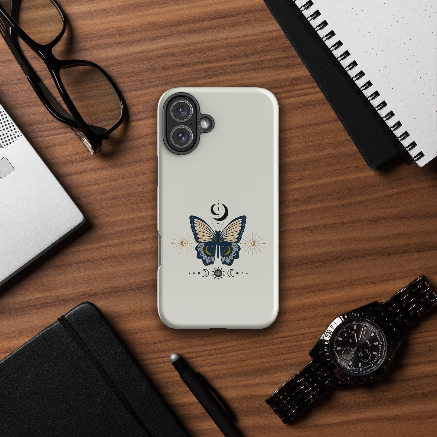 Boho Butterfly Mystical Moon Design Tough Case for iPhone® by EraofInk
