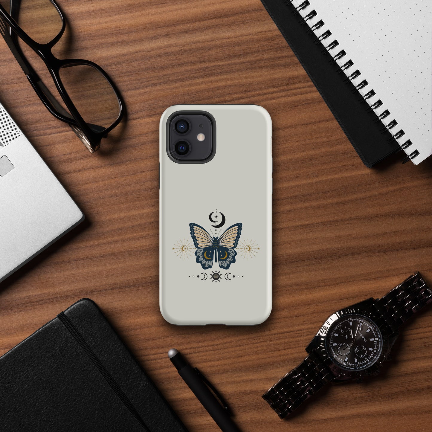 Boho Butterfly Mystical Moon Design Tough Case for iPhone® by EraofInk