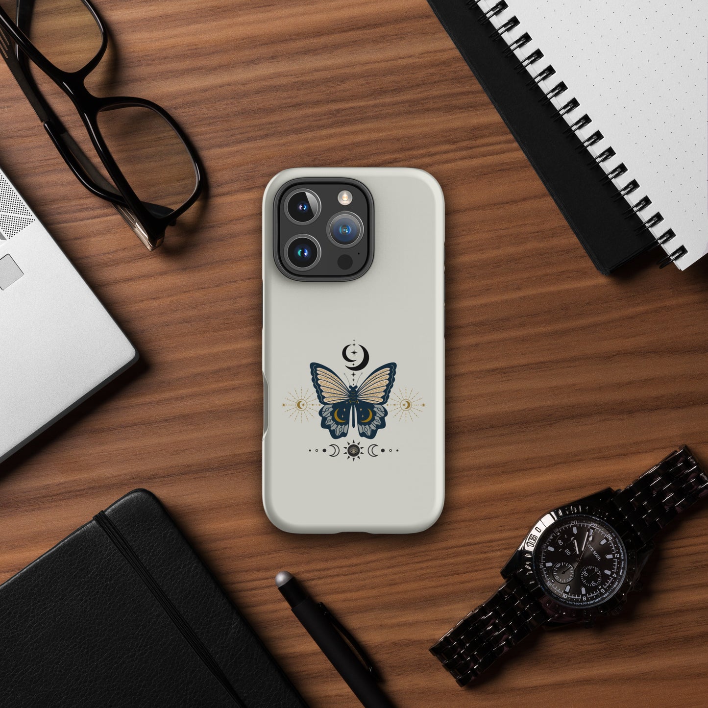 Boho Butterfly Mystical Moon Design Tough Case for iPhone® by EraofInk