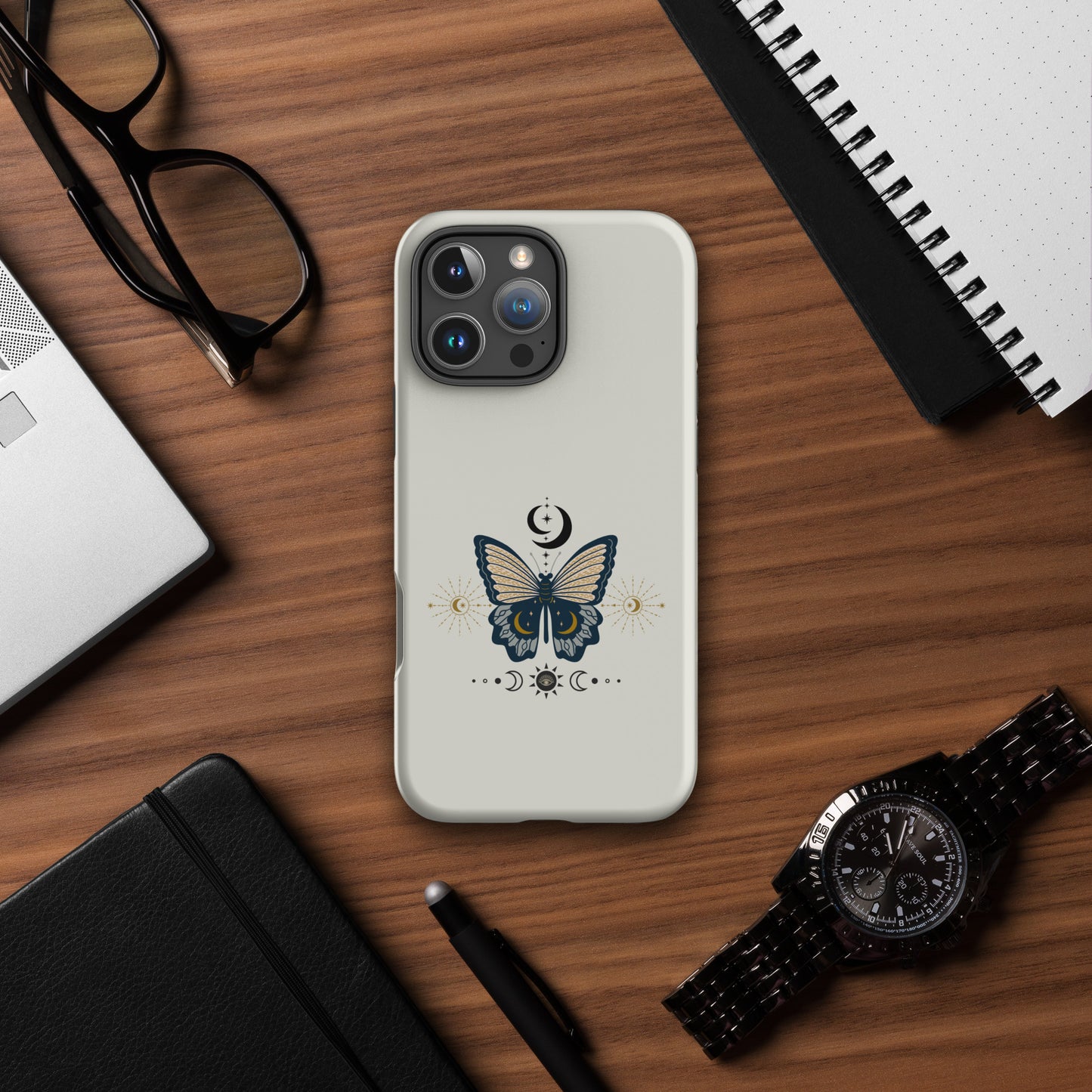 Boho Butterfly Mystical Moon Design Tough Case for iPhone® by EraofInk