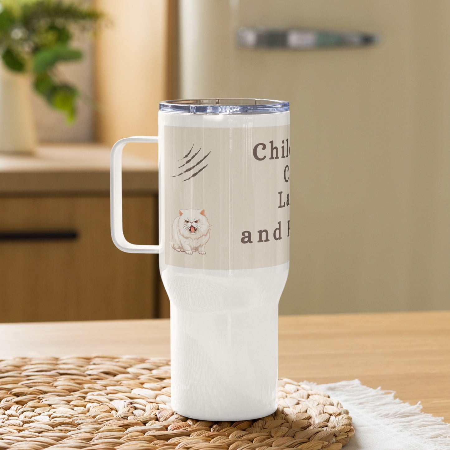 Childless Cat Lady and Proud Travel Mug with a Handle by EraofInk