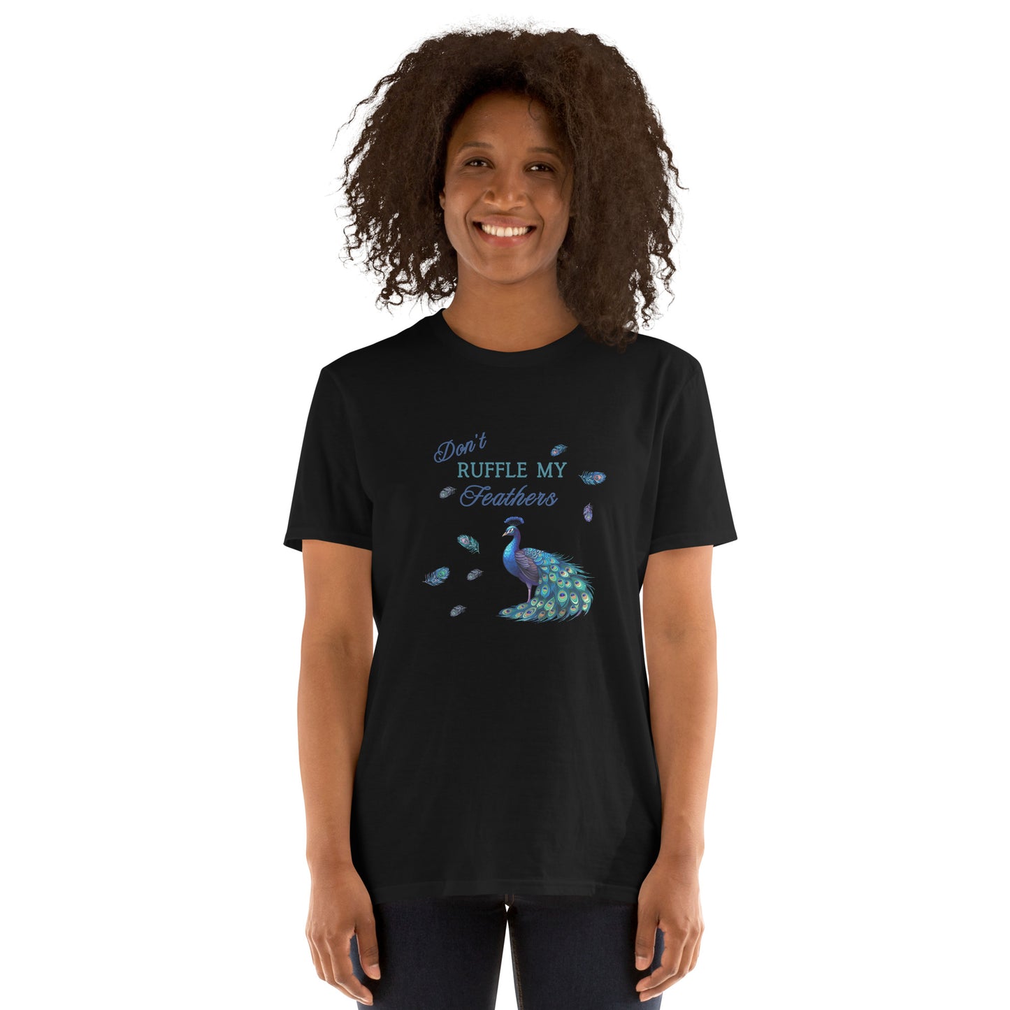 Beautiful Peacock Don't Ruffle My Feathers Unisex Tee by EraofInk