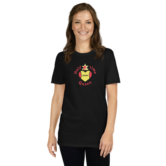 Halftime Queen Football Cheer for Red & Yellow Unisex Tee by EraofInk