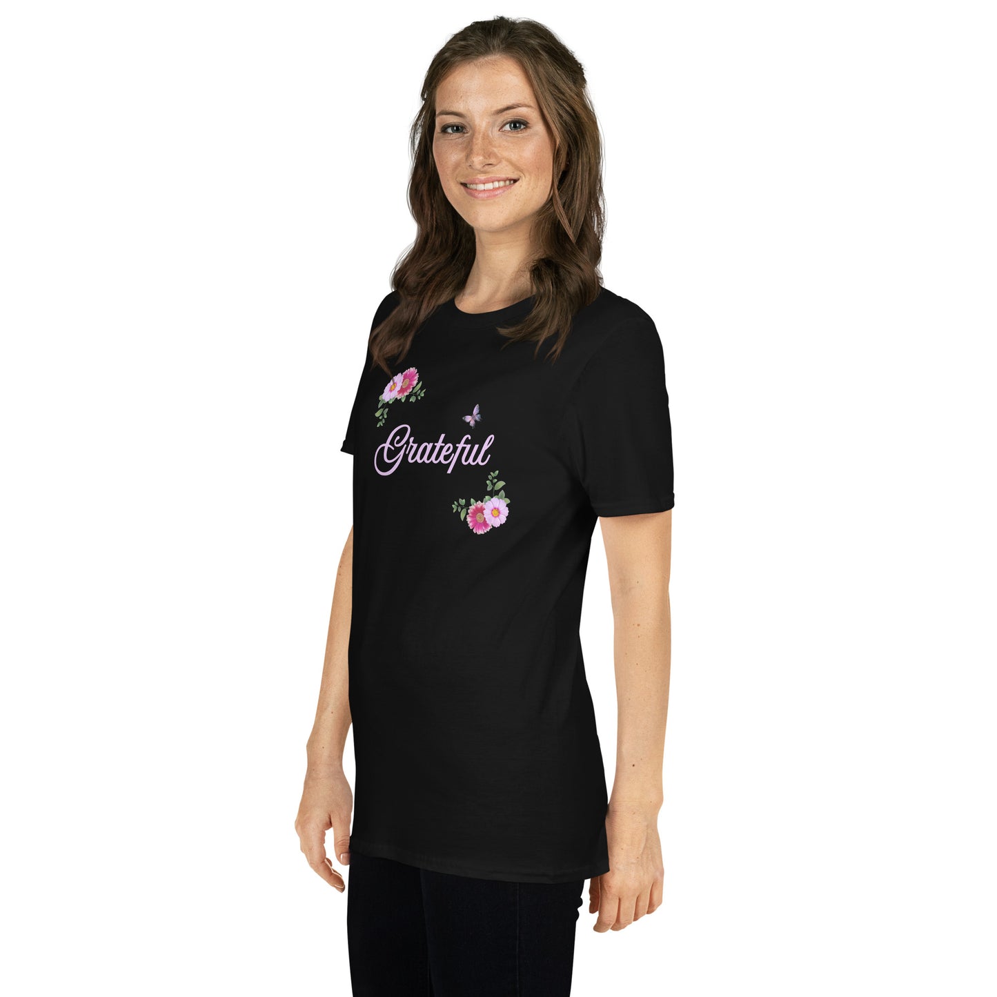Grateful Floral Design Unisex Tee by Eraofink