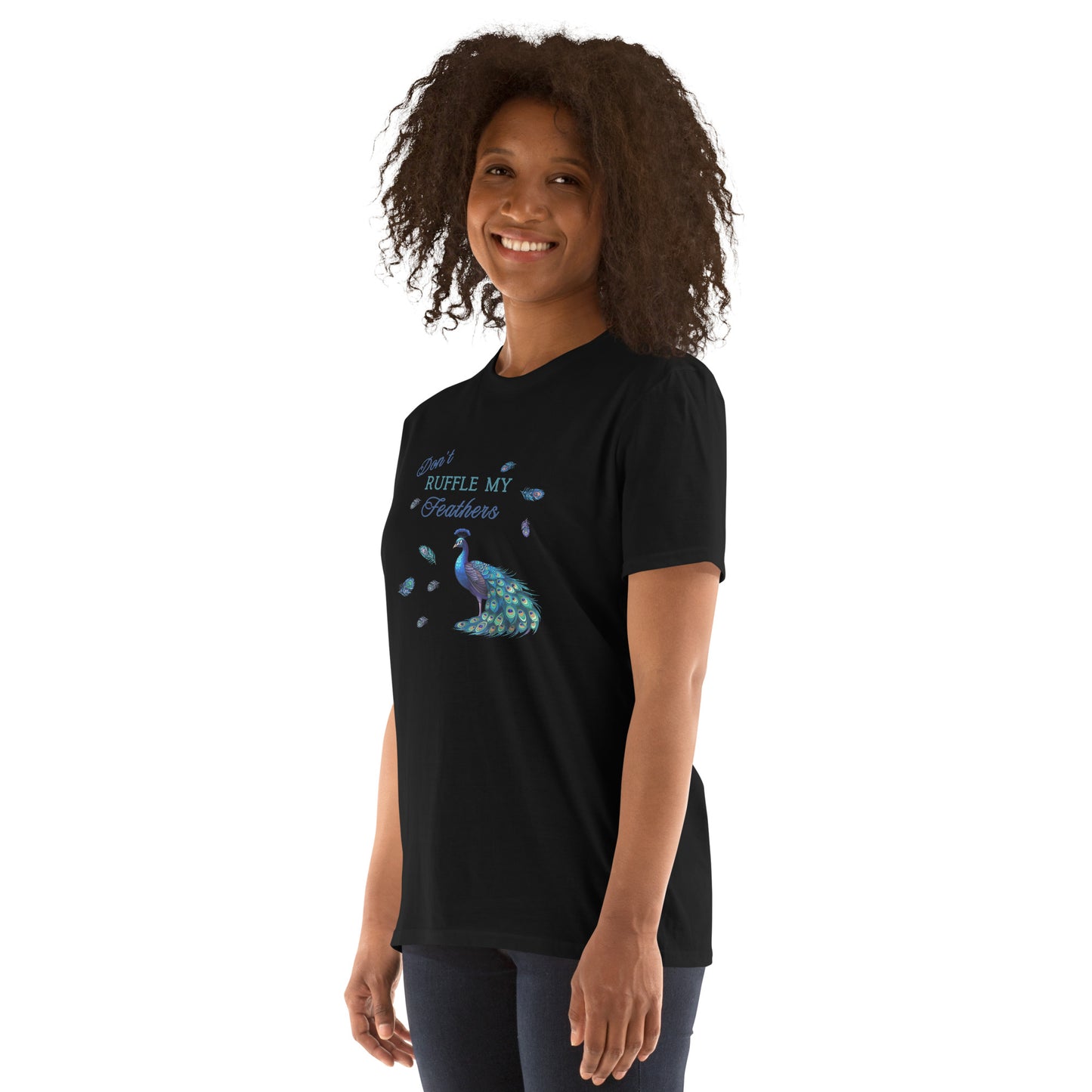 Beautiful Peacock Don't Ruffle My Feathers Unisex Tee by EraofInk