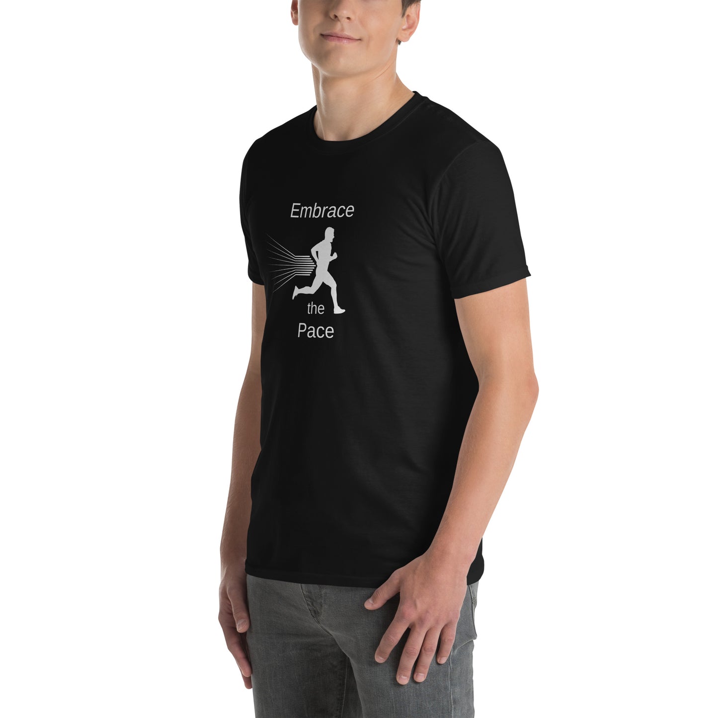 Embrace the Pace Male Runner Unisex Tee by EraofInk