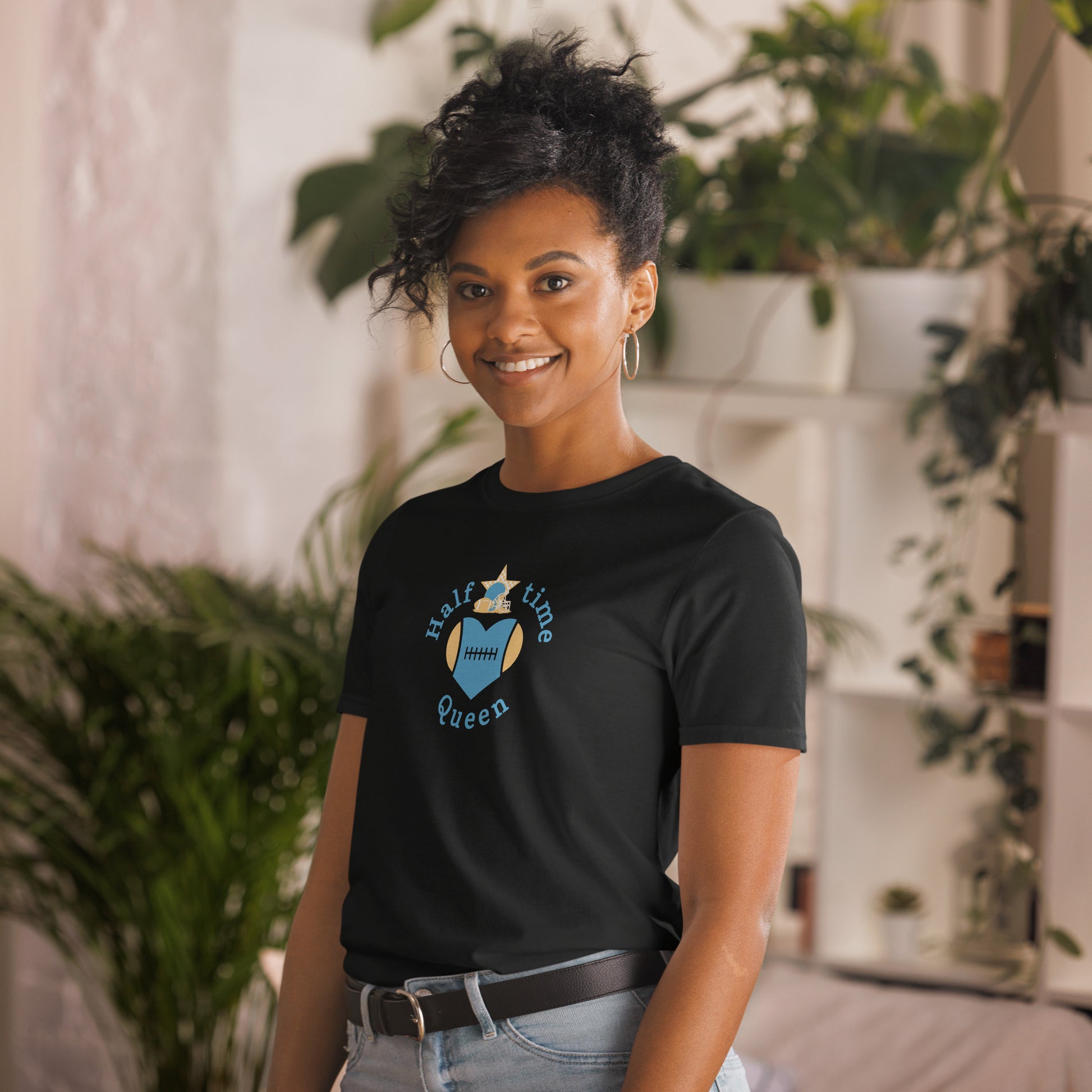 Halftime Queen Football Cheer for Teal & Gold Unisex Tee by EraofInk