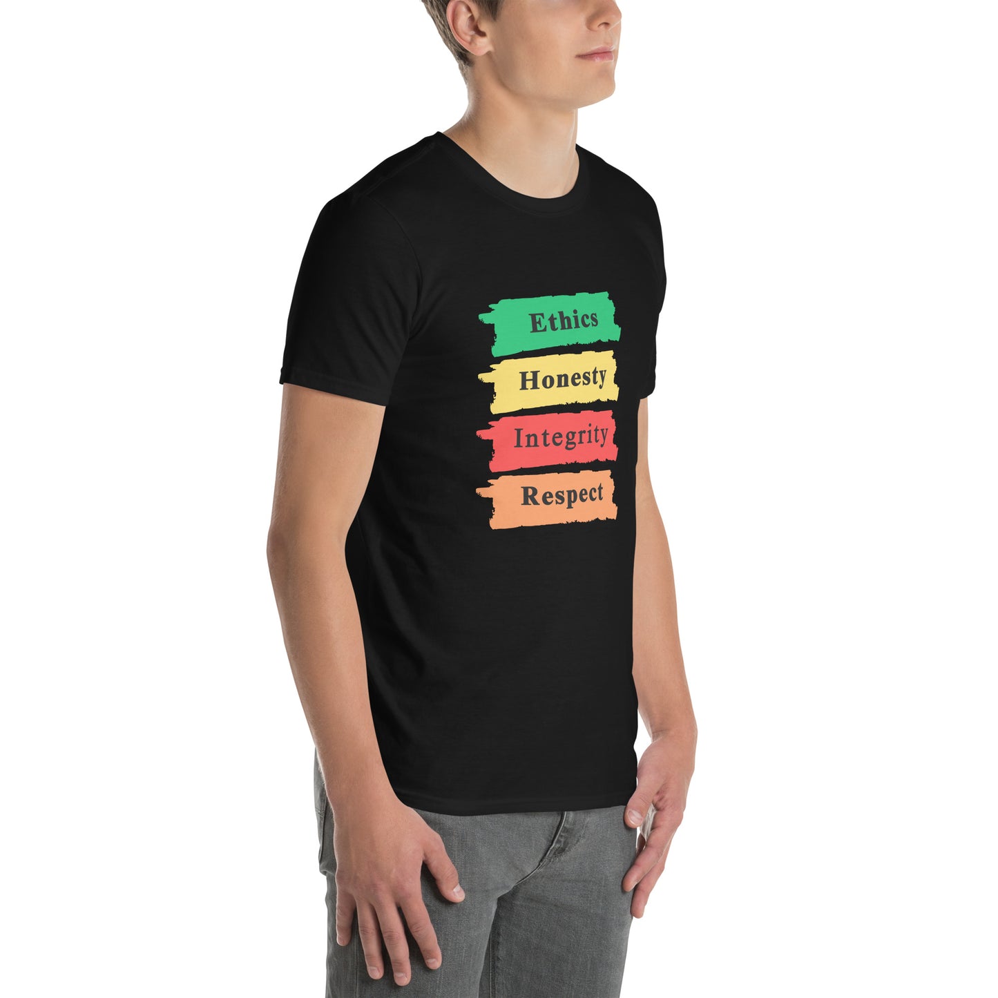 Ethics Honesty Integrity Respect Paint Strokes Unisex Tee by EraofInk