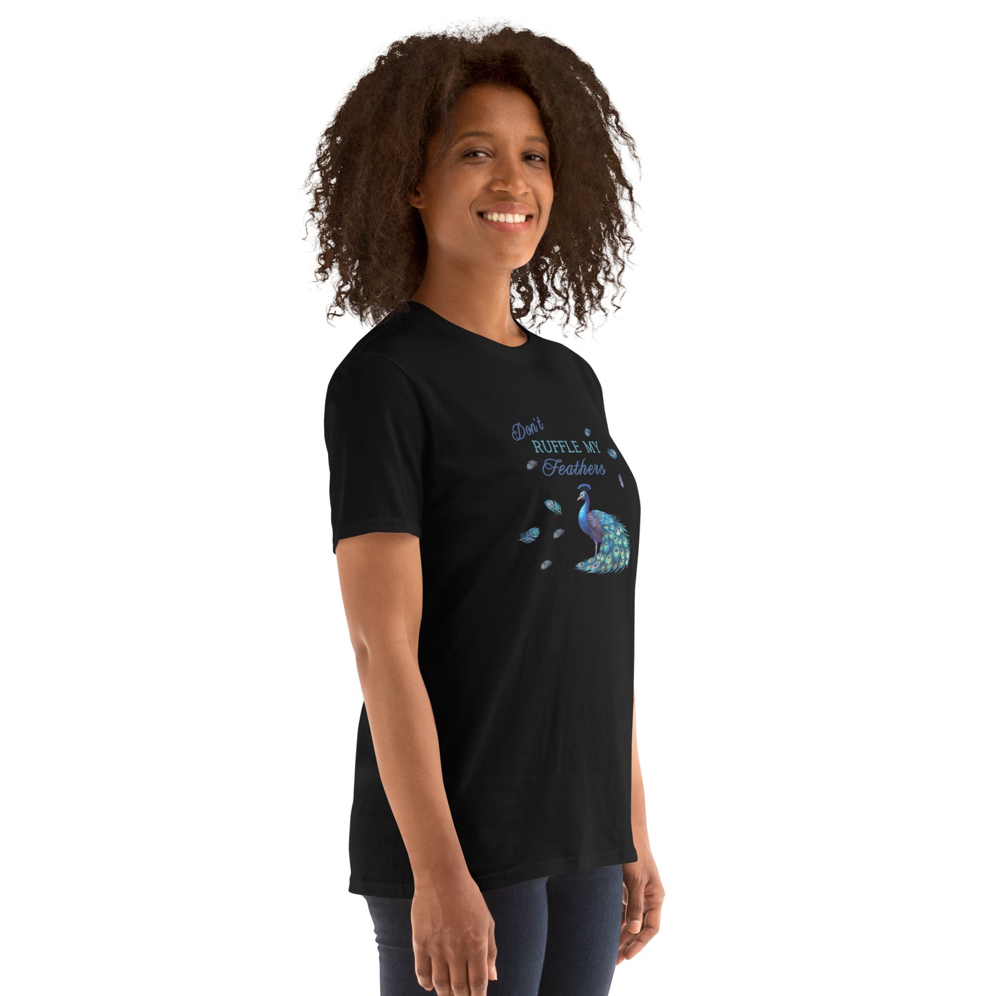 Beautiful Peacock Don't Ruffle My Feathers Unisex Tee by EraofInk
