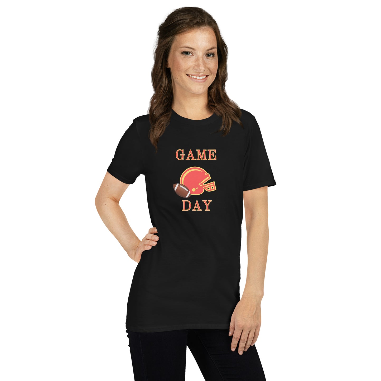 Football Game Day Red & Gold Unisex Tee by EraofInk
