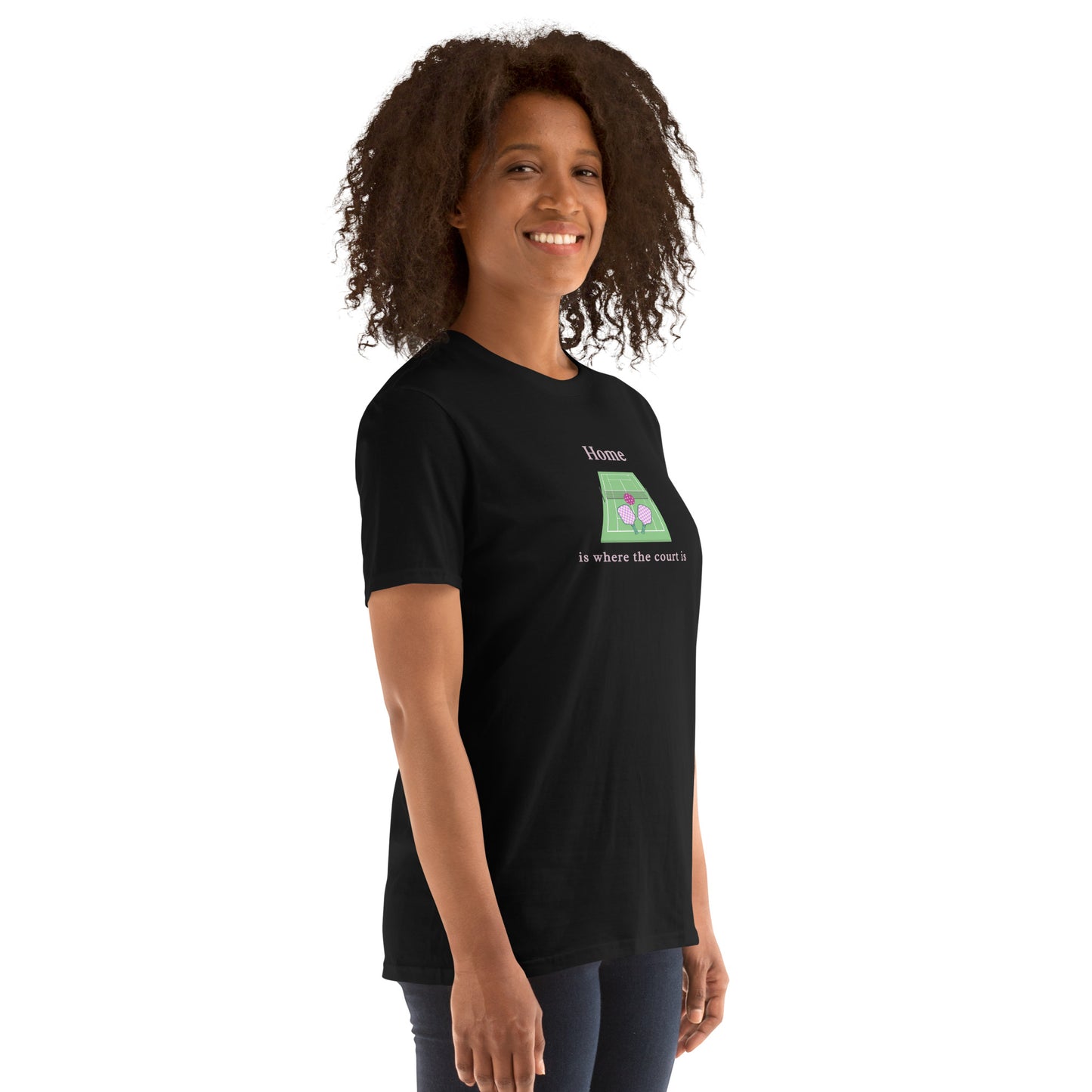 Home is Where the Court Is Pickleball Female Design Unisex Tee by EraofInk