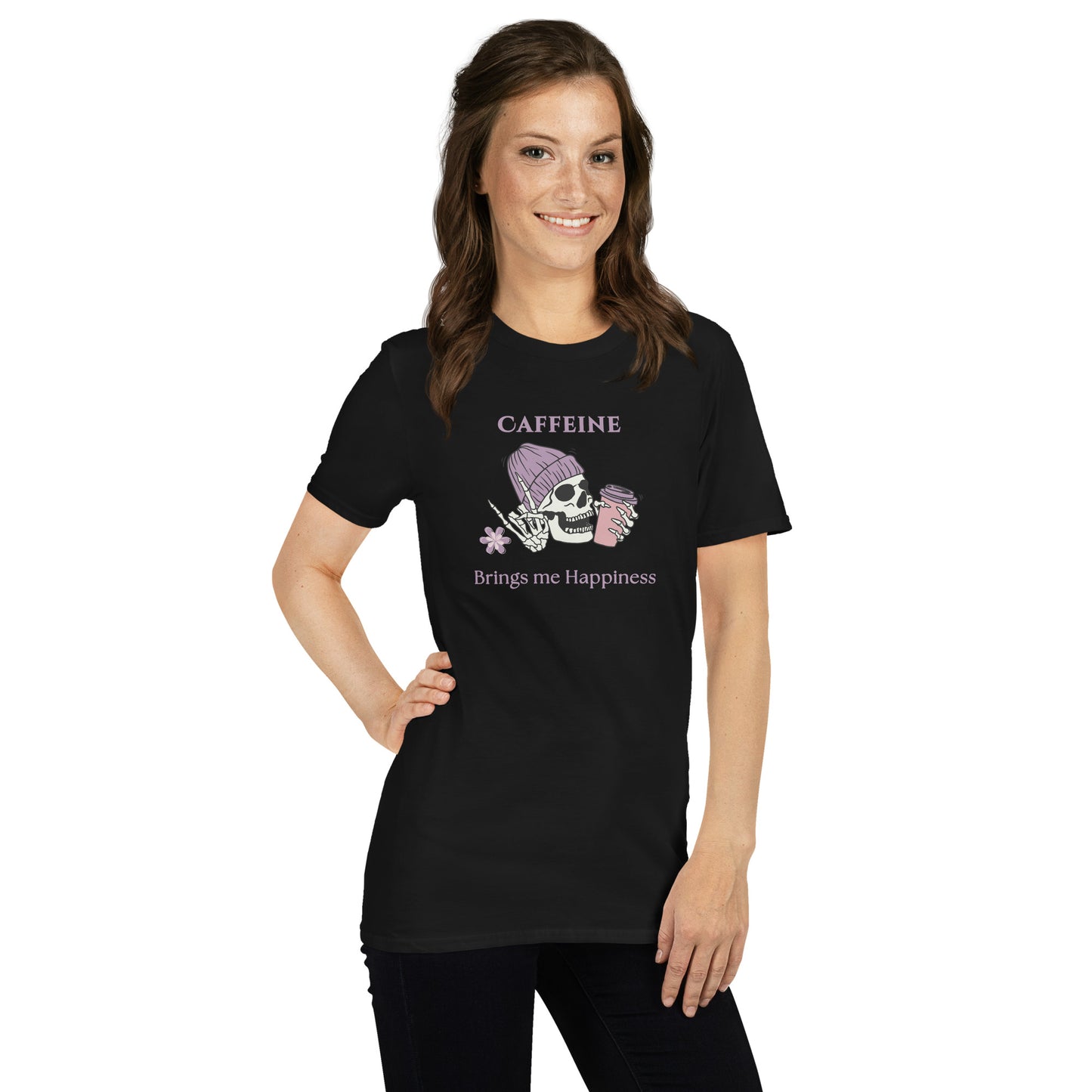 Caffeine Brings Me Happiness Unisex Tee by EraofInk