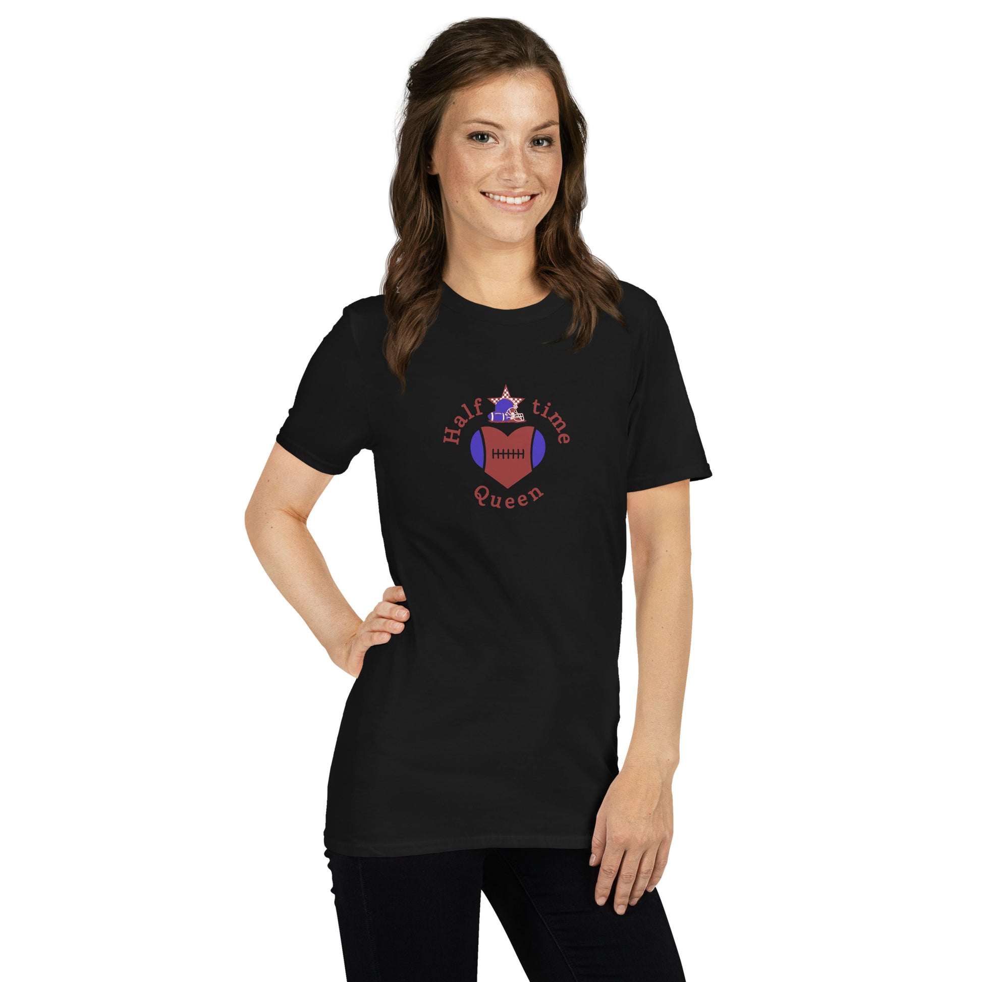 Halftime Queen Football CHeer for Red & Blue Unisex Tee by EraofInk