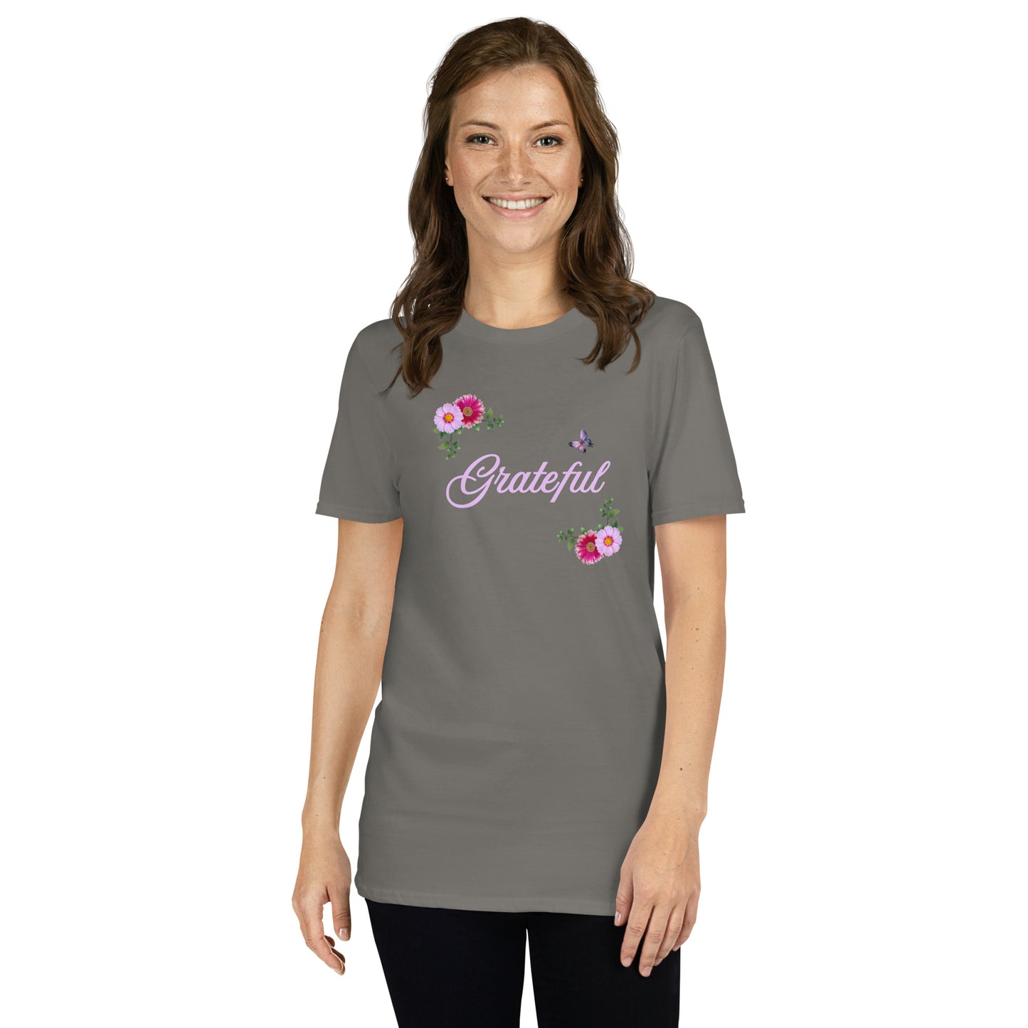 Grateful Floral Design Unisex Tee by Eraofink