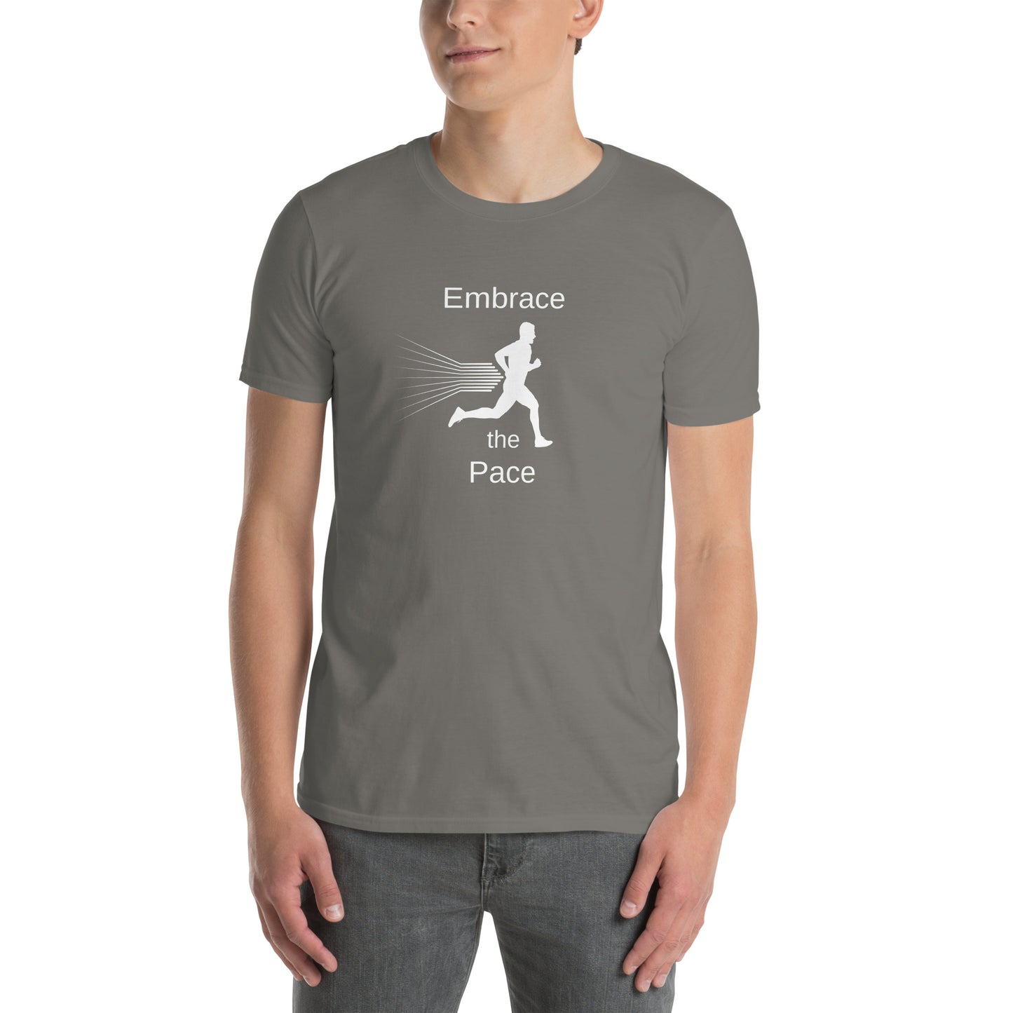 Embrace the Pace Male Runner Unisex Tee by EraofInk