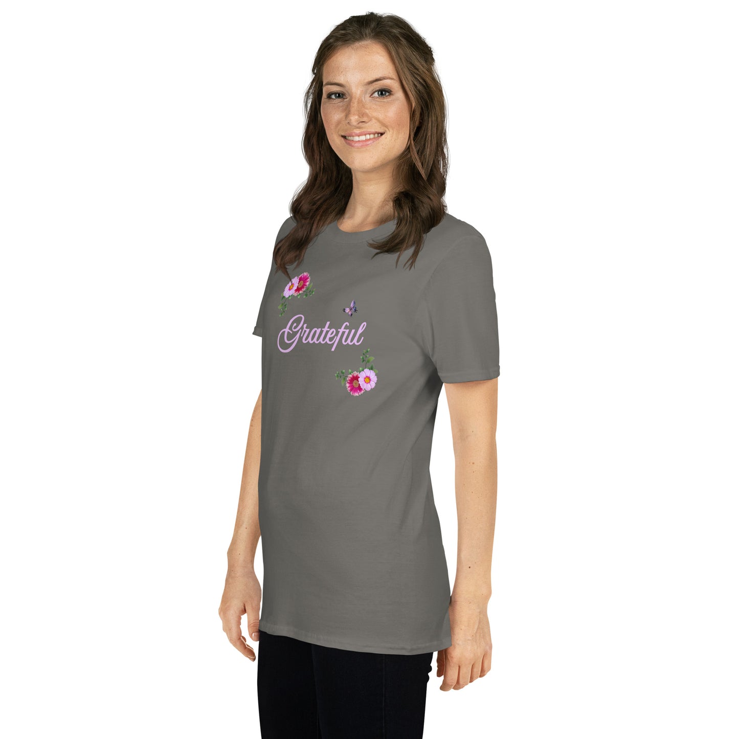 Grateful Floral Design Unisex Tee by Eraofink