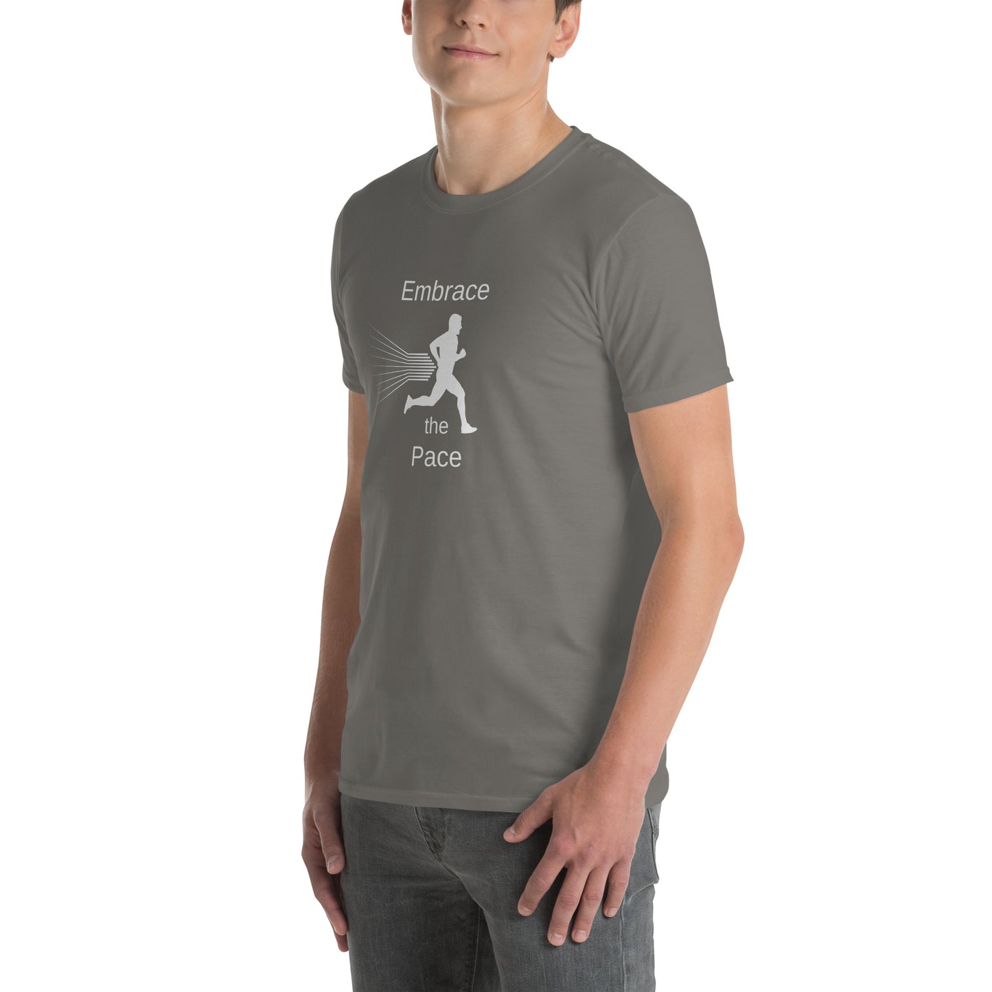 Embrace the Pace Male Runner Unisex Tee by EraofInk
