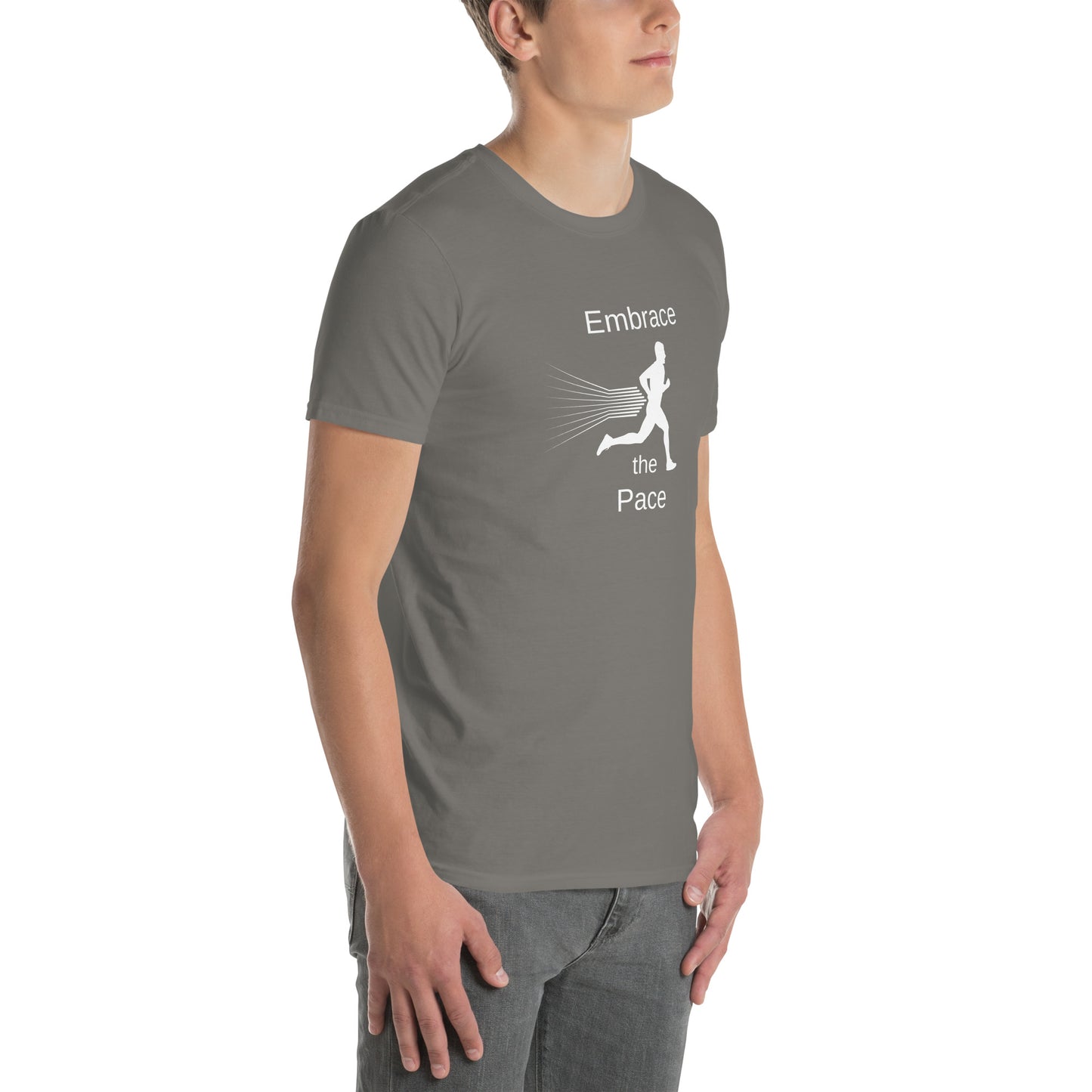 Embrace the Pace Male Runner Unisex Tee by EraofInk