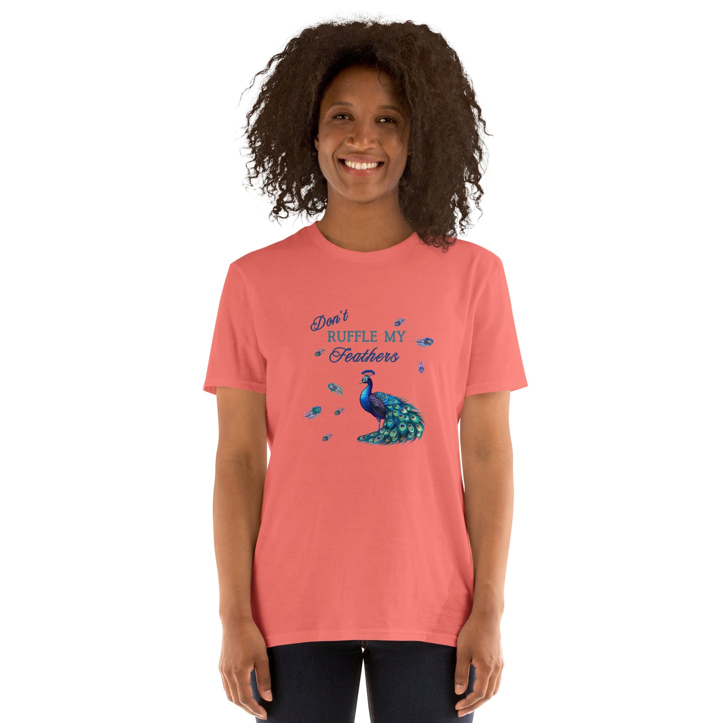 Beautiful Peacock Don't Ruffle My Feathers Unisex Tee by EraofInk