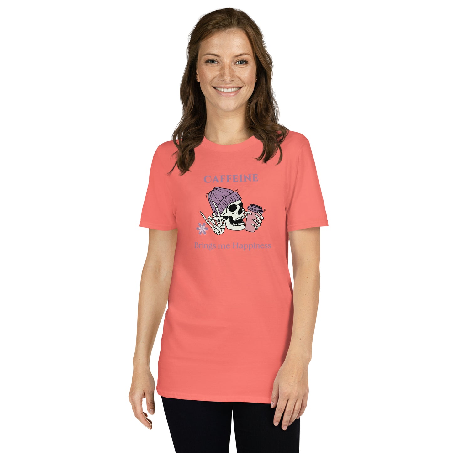 Caffeine Brings Me Happiness Unisex Tee by EraofInk