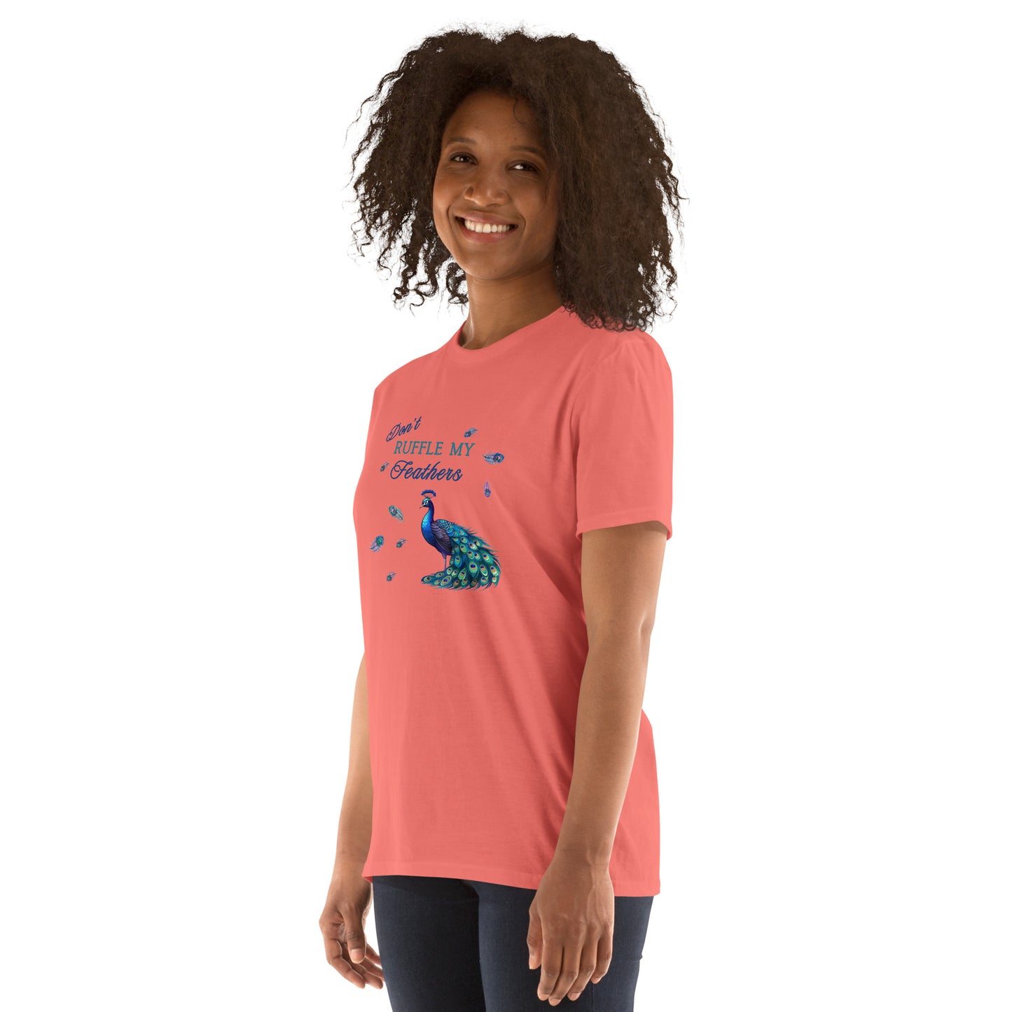Beautiful Peacock Don't Ruffle My Feathers Unisex Tee by EraofInk