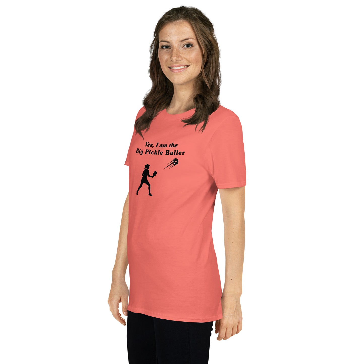 Yes, I am the Big Pickleballer Female Pickleball Unisex Tee by EraofInk