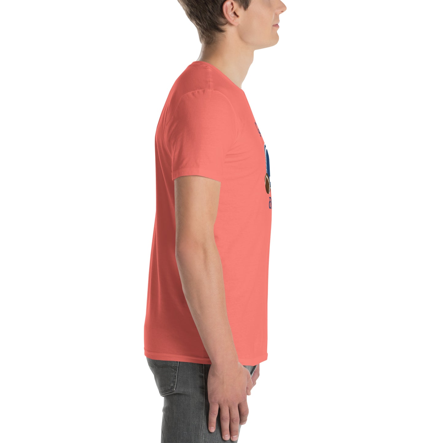 Game Day Football Blue and White Unisex T-Shirt by EraofInk