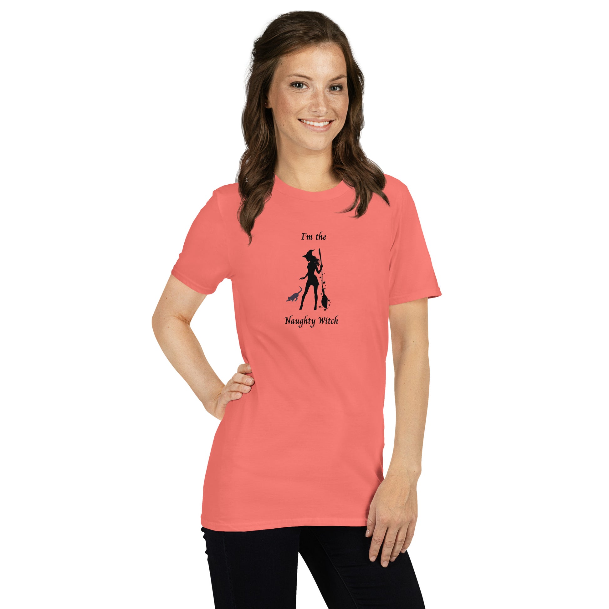 Naughty Witch Halloween Unisex Tee by EraofInk