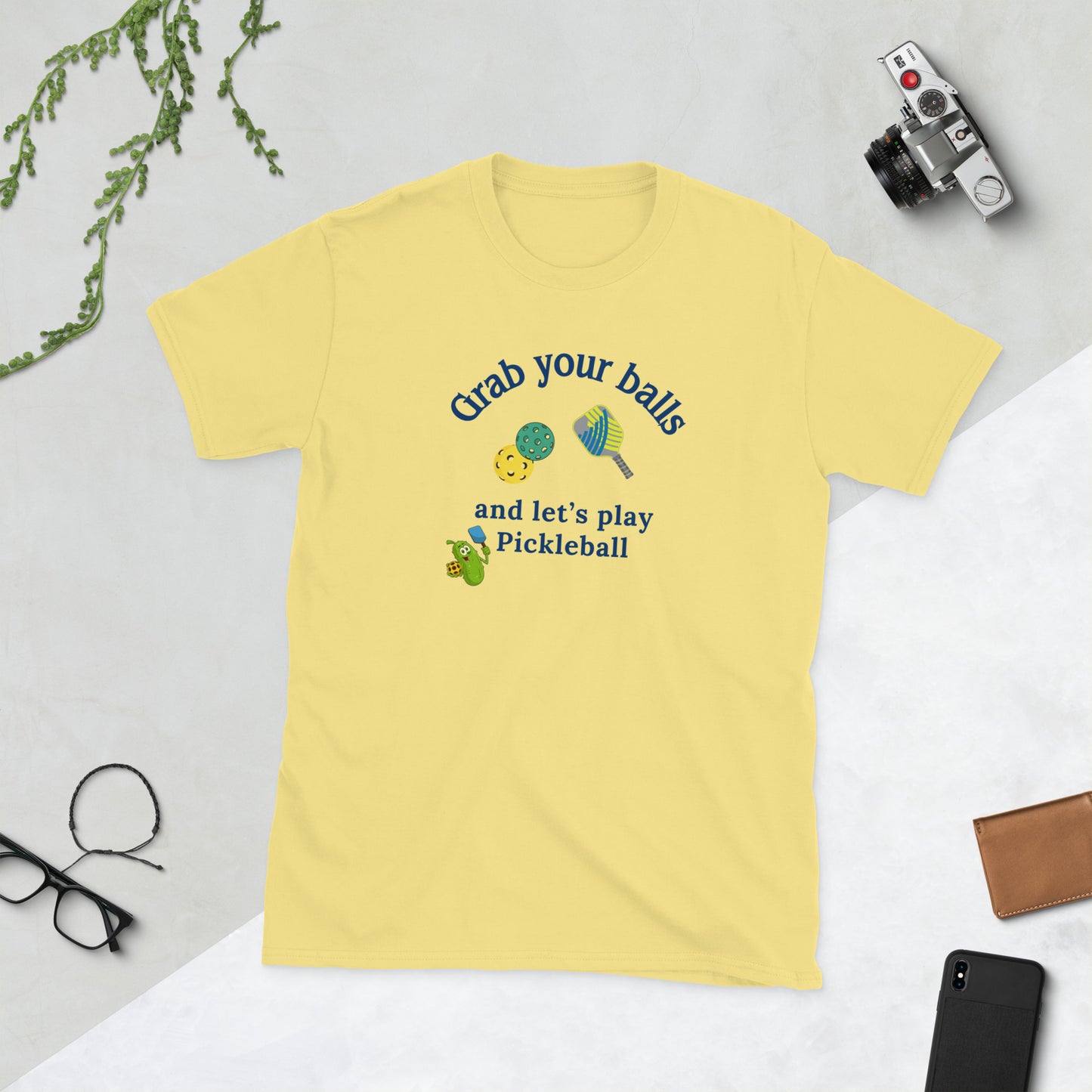 Grab Your Balls and Let's Play Pickleball Unisex Tee by EraofInk