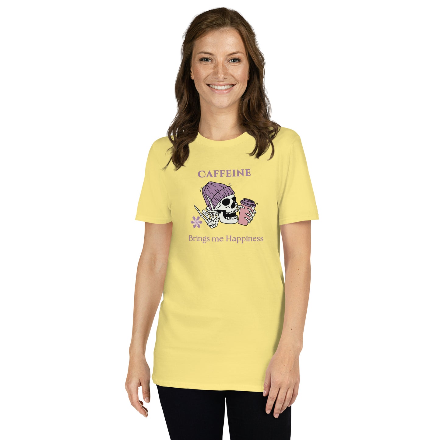 Caffeine Brings Me Happiness Unisex Tee by EraofInk