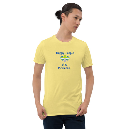 Happy People Play Pickleball Unisex Tee by EraofInk