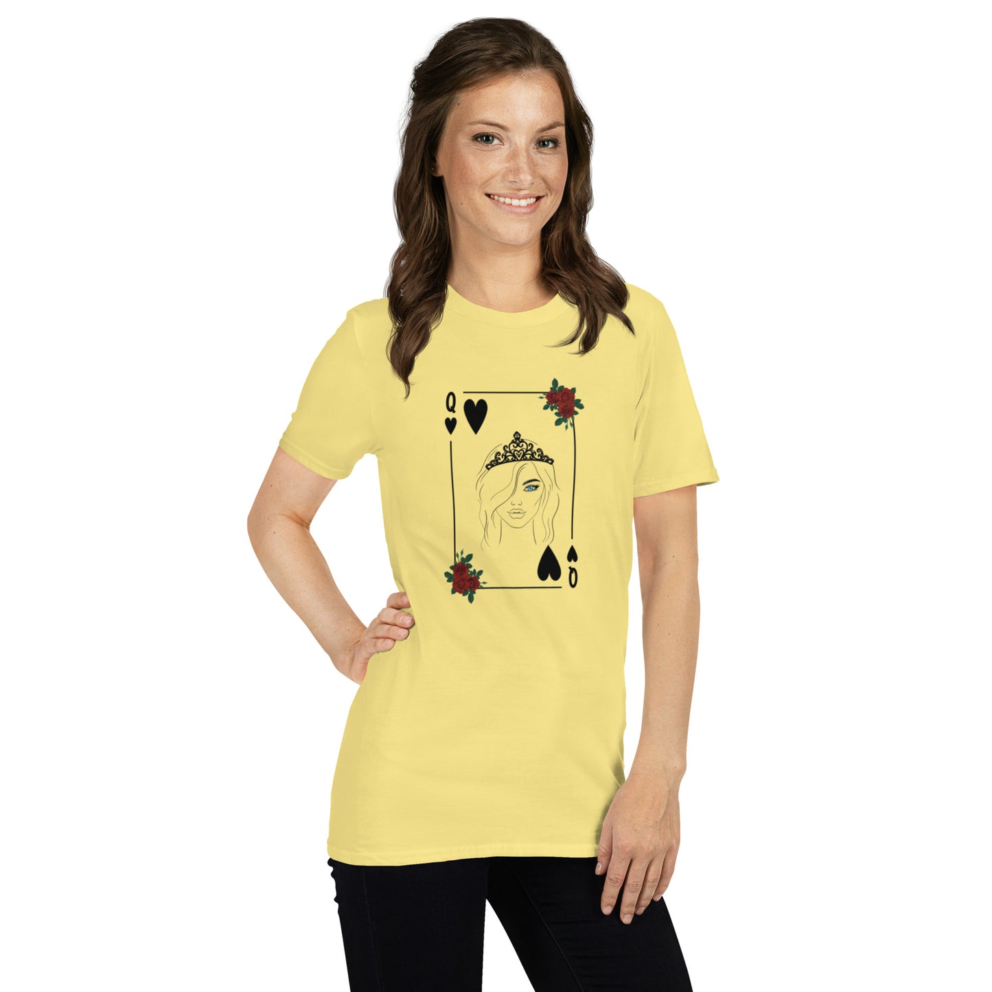 Blue Eyed Queen of Hearts Unisex Tee by EraofInk