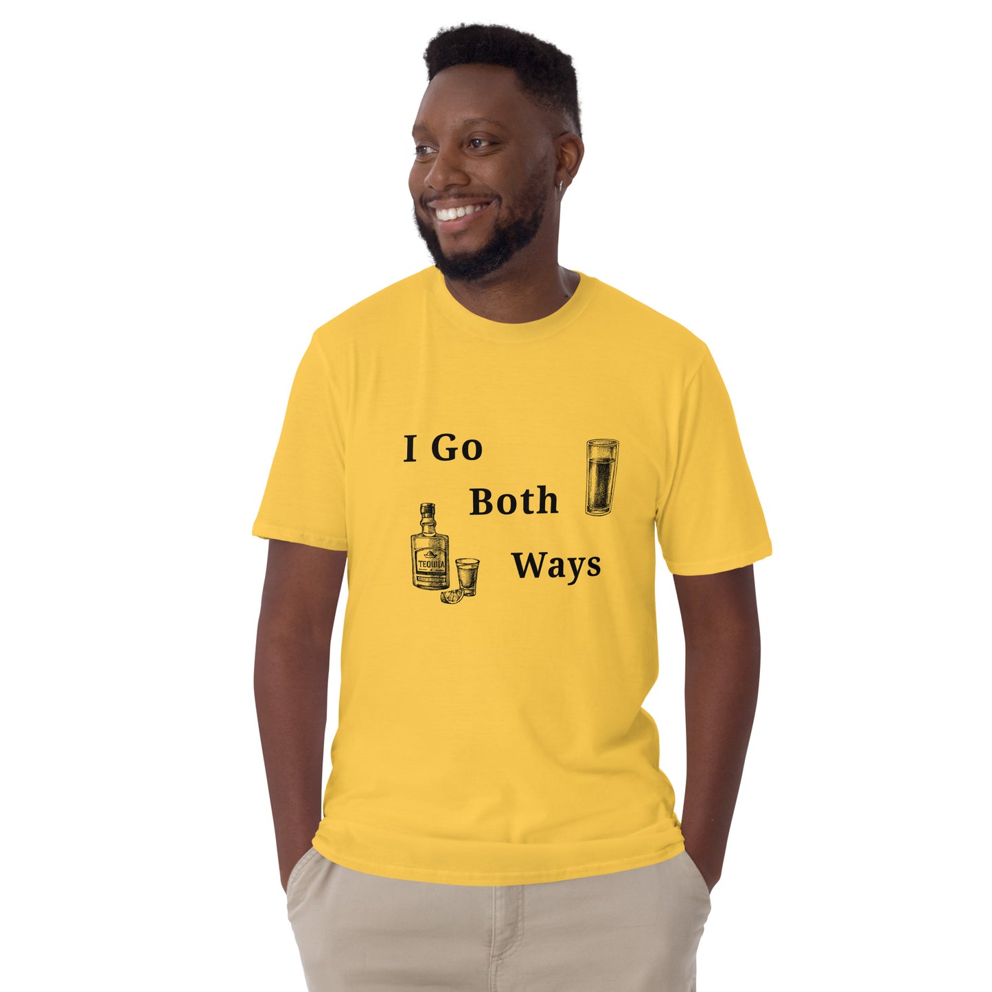 Bourbon and Beer Drinker Tee - I Go Both Ways by EraofInk