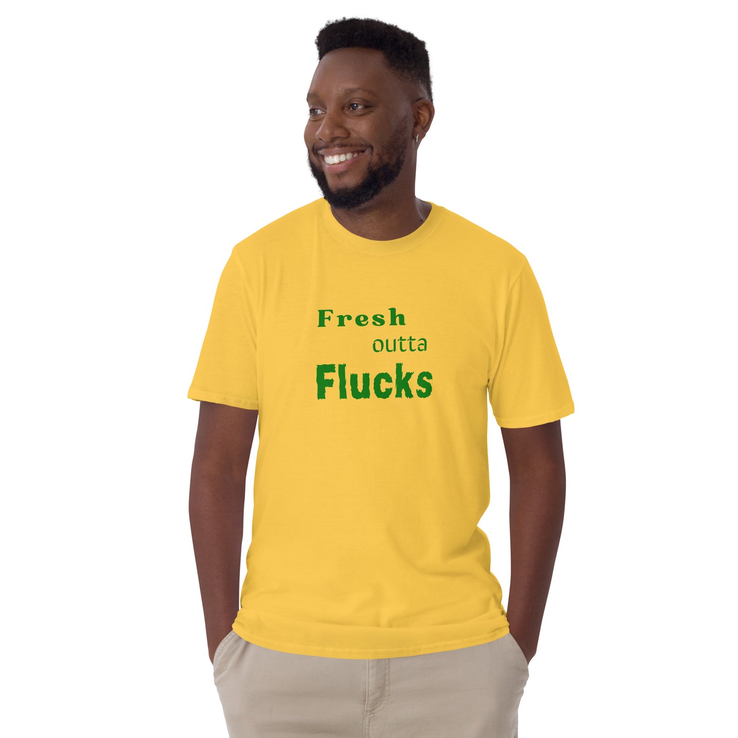 For the Guy Who Just Doesn't Care Anymore Fresh Outta Flucks Unisex Tee by EraofInk