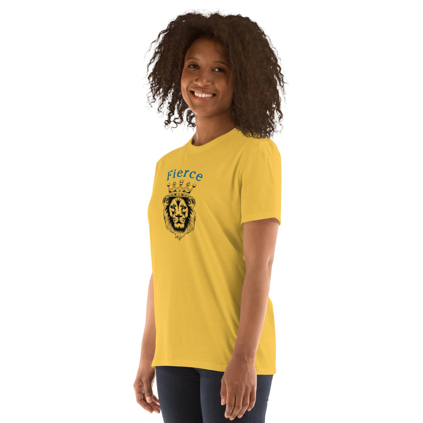 Fierce Like a Lion (with blue eyes) Unisex Tee by EraofInk