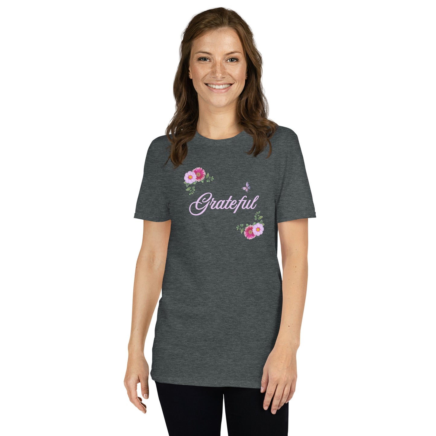 Grateful Floral Design Unisex Tee by Eraofink
