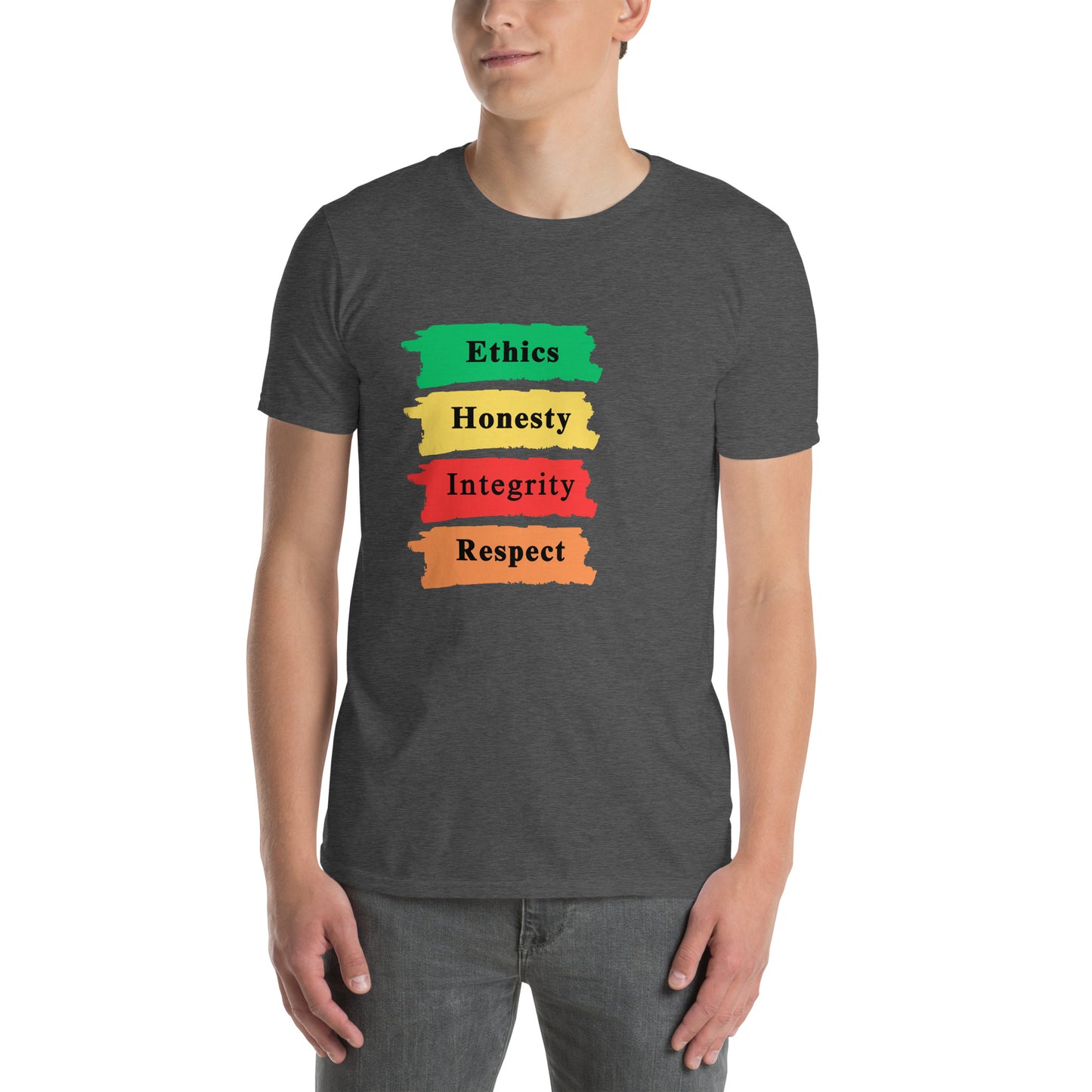 Ethics Honesty Integrity Respect Paint Strokes Unisex Tee by EraofInk