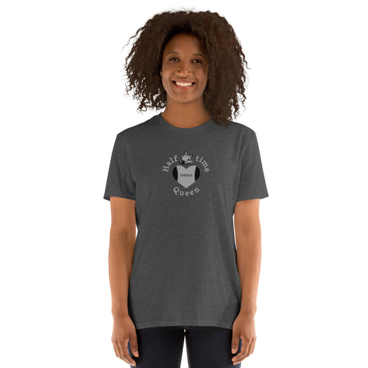 Halftime Queen Football Cheer for Black & Grey Unisex Tee by EraofInk