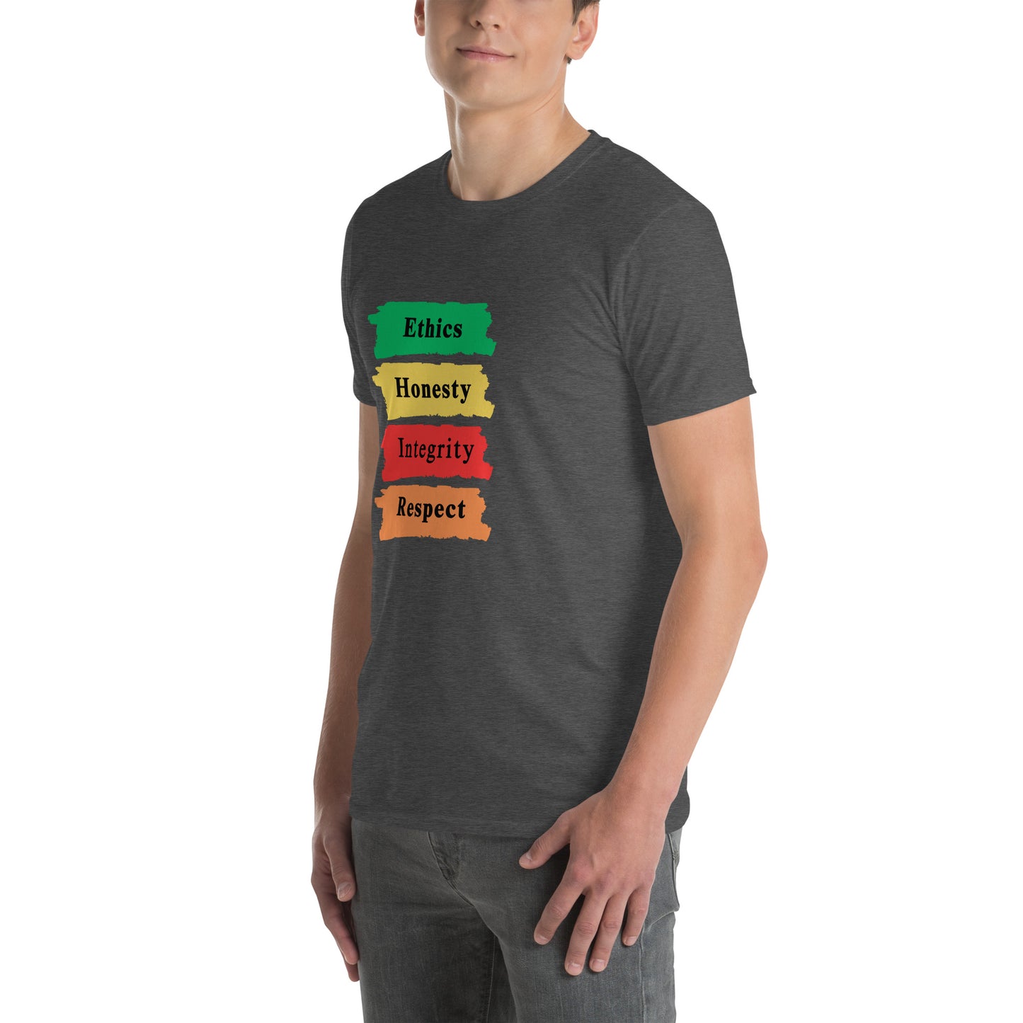 Ethics Honesty Integrity Respect Paint Strokes Unisex Tee by EraofInk