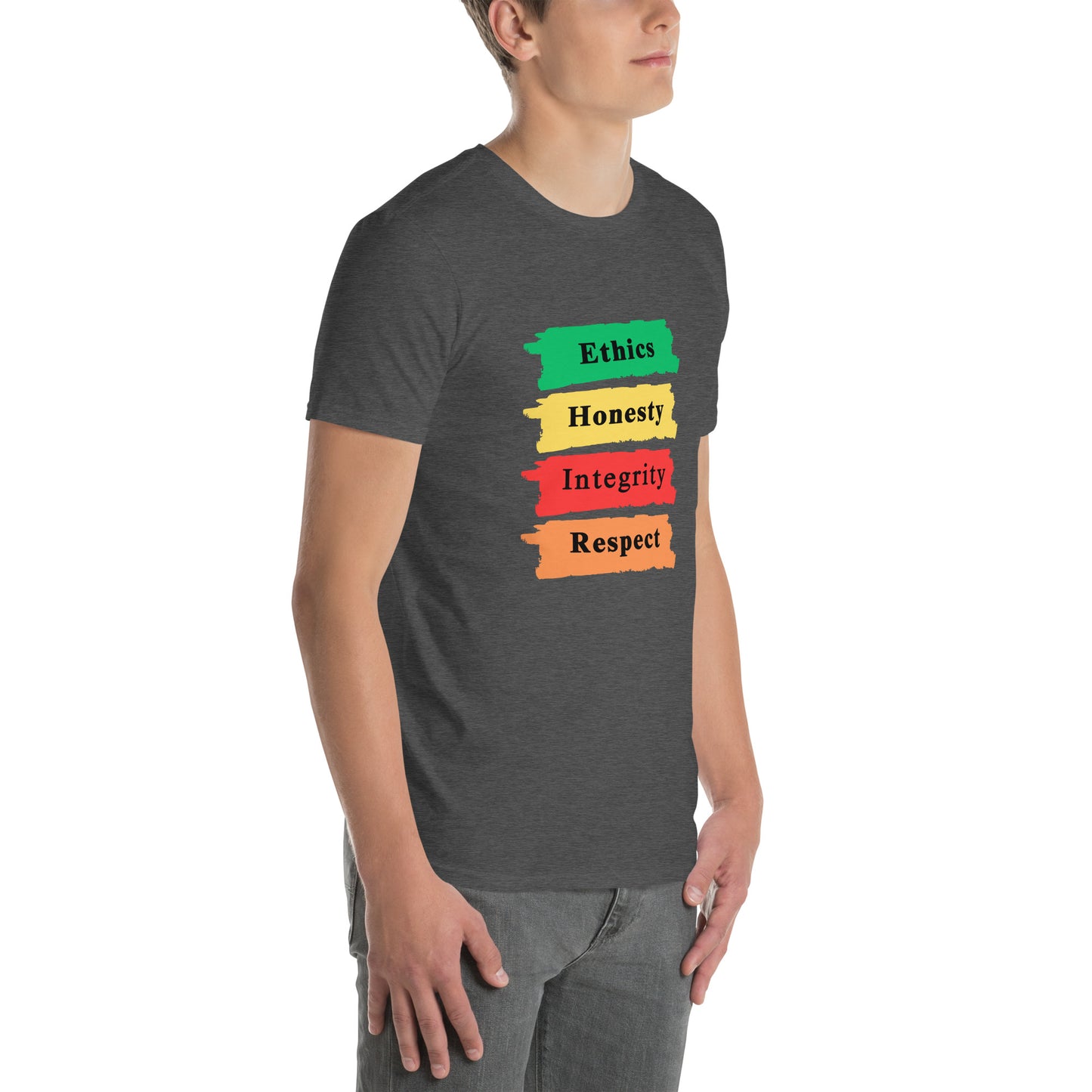 Ethics Honesty Integrity Respect Paint Strokes Unisex Tee by EraofInk