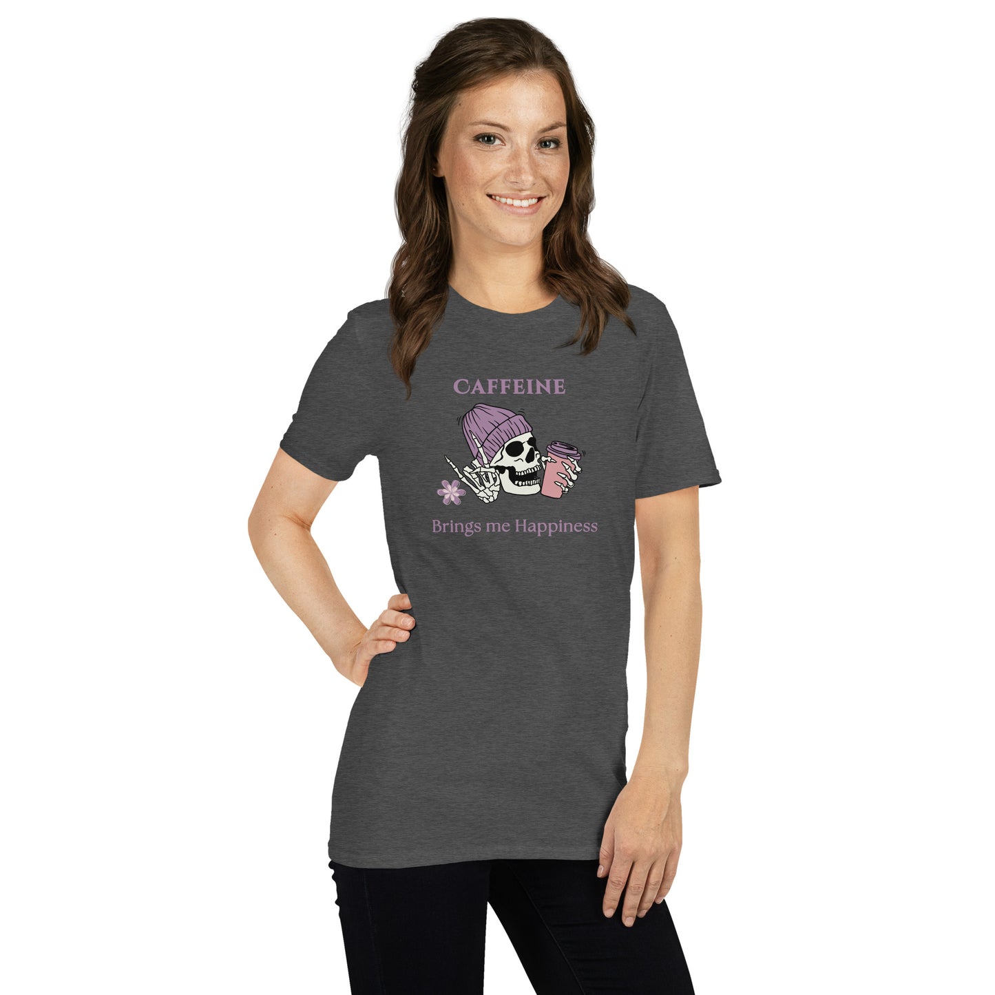 Caffeine Brings Me Happiness Unisex Tee by EraofInk