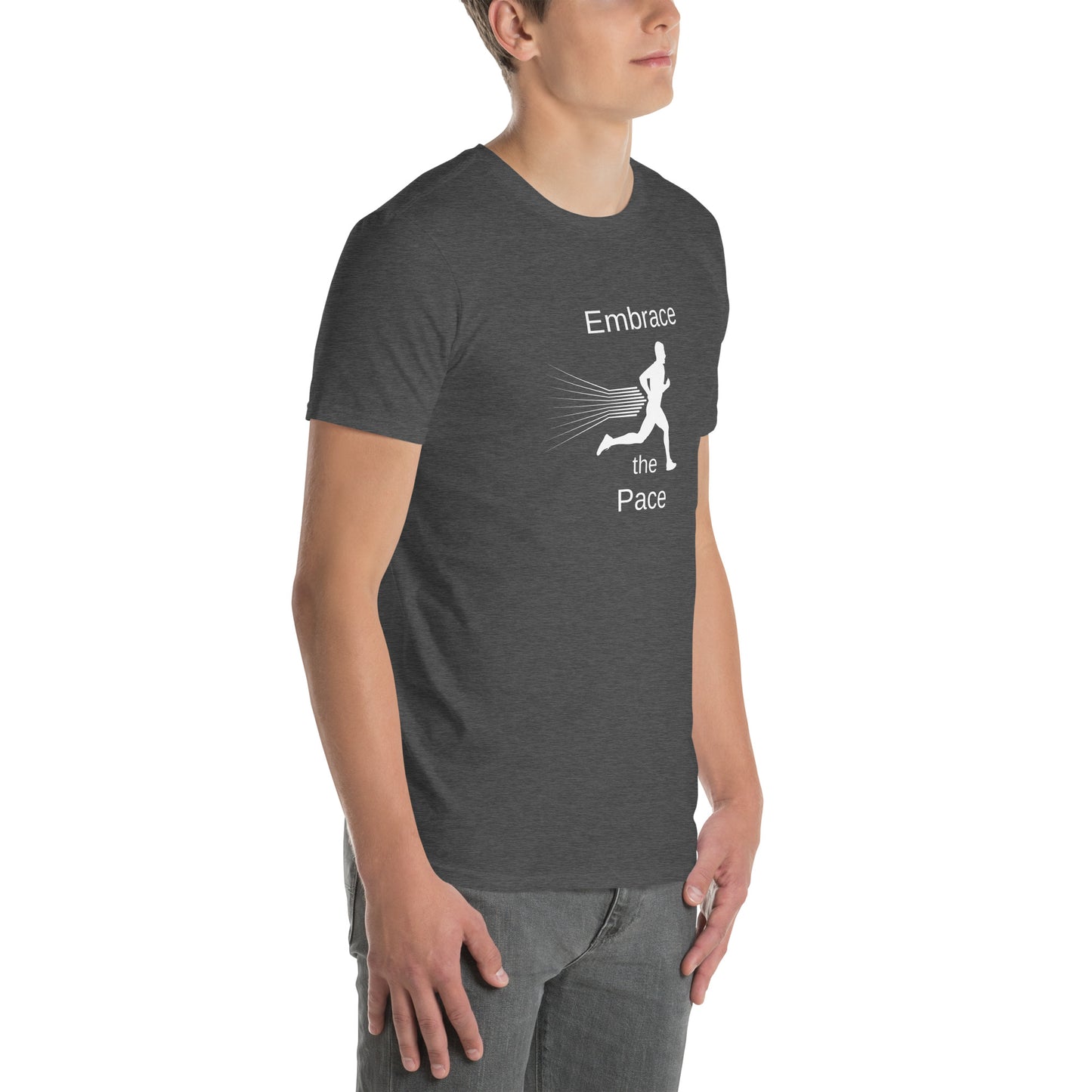 Embrace the Pace Male Runner Unisex Tee by EraofInk