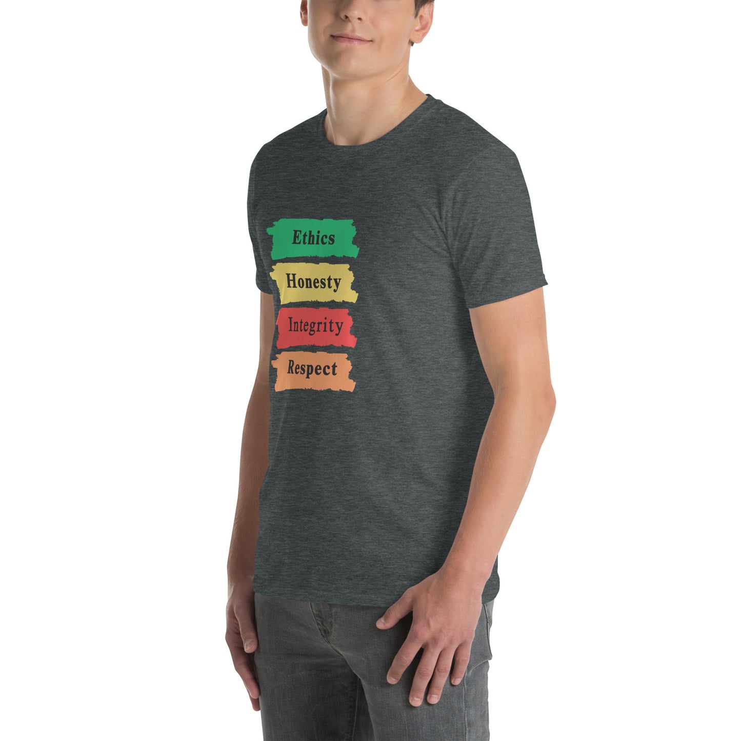 Ethics Honesty Integrity Respect Paint Strokes Unisex Tee by EraofInk