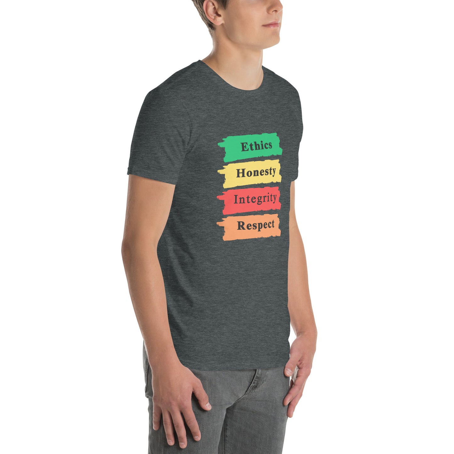 Ethics Honesty Integrity Respect Paint Strokes Unisex Tee by EraofInk
