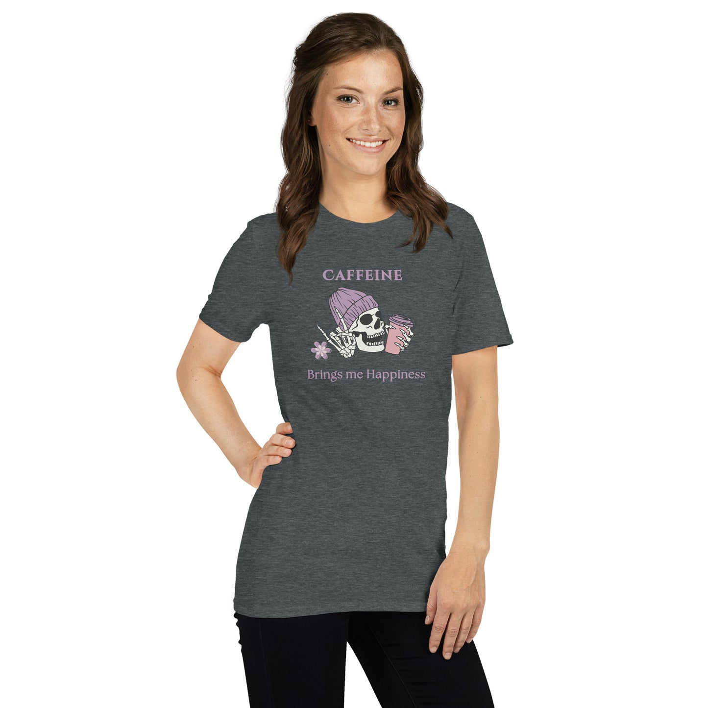 Caffeine Brings Me Happiness Unisex Tee by EraofInk