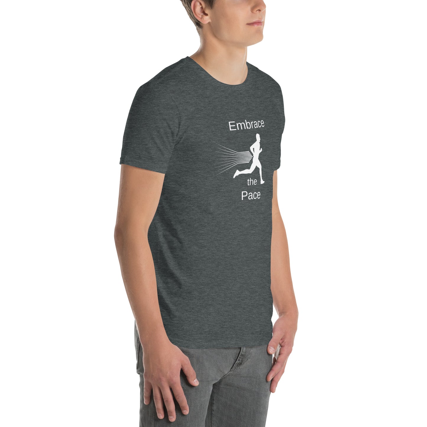 Embrace the Pace Male Runner Unisex Tee by EraofInk