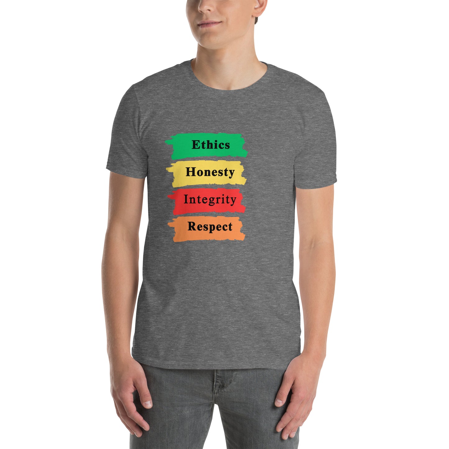 Ethics Honesty Integrity Respect Paint Strokes Unisex Tee by EraofInk