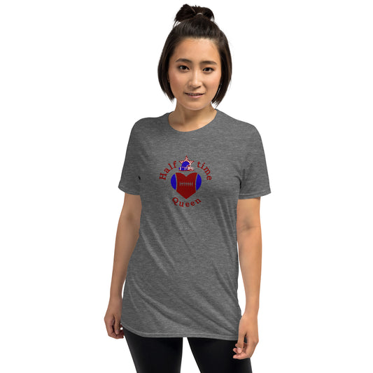 Halftime Queen Football Cheer for Red & Blue Unisex Tee by EraofInk