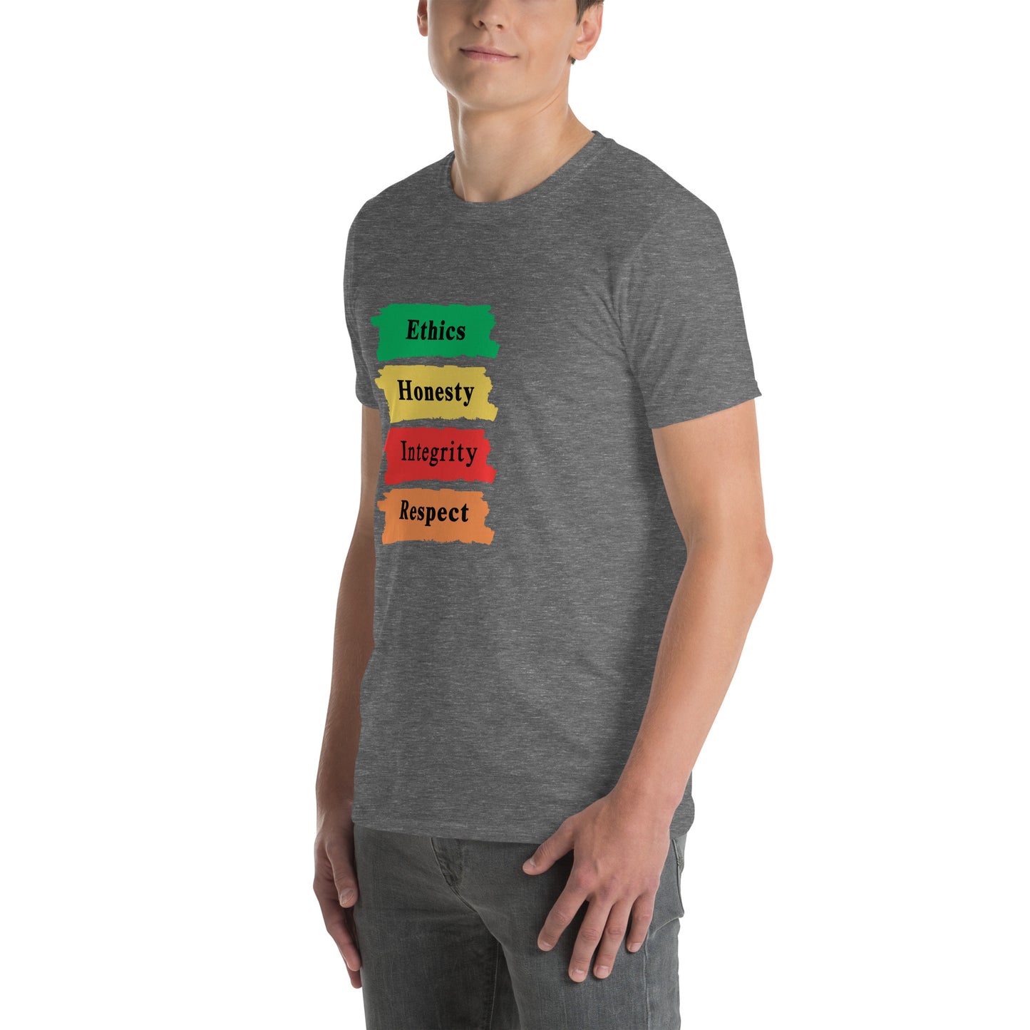 Ethics Honesty Integrity Respect Paint Strokes Unisex Tee by EraofInk